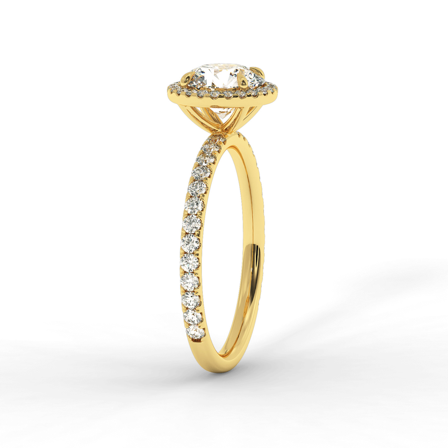 Solitaire halo serti