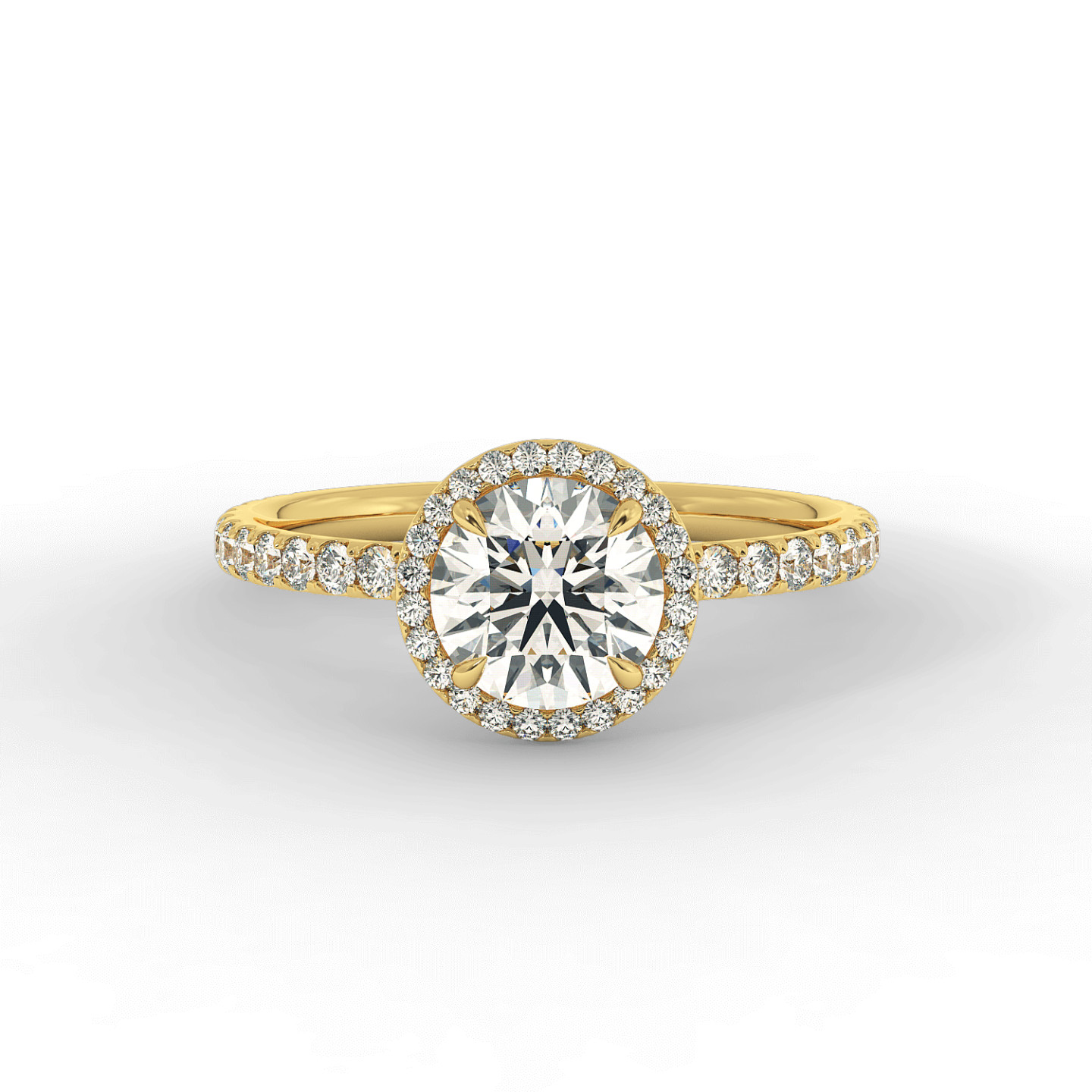 Solitaire halo serti