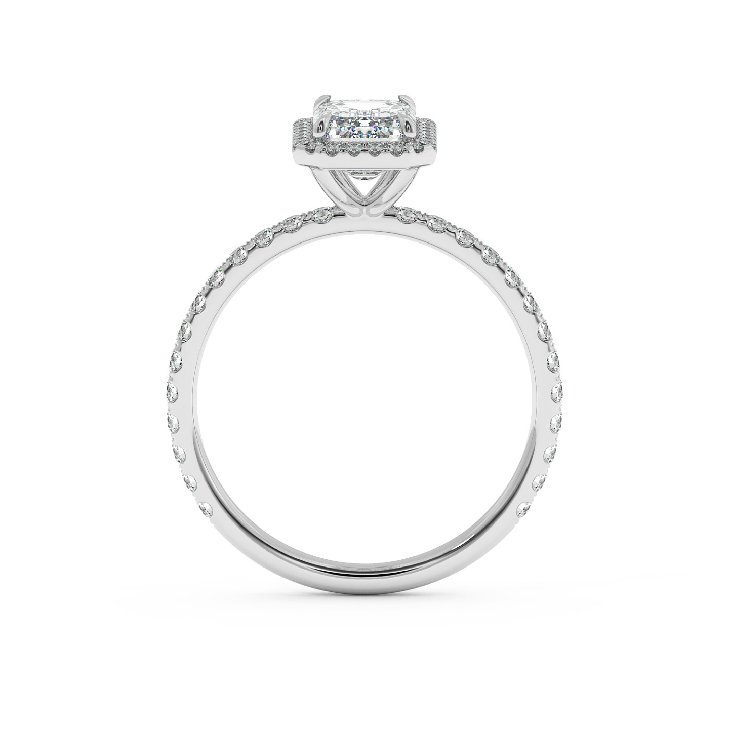 Solitaire halo serti