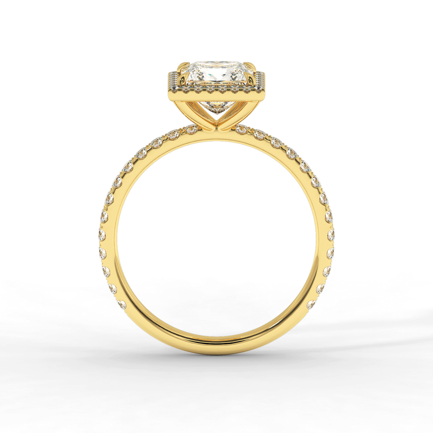 Solitaire halo serti