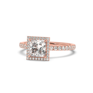 Solitaire halo serti